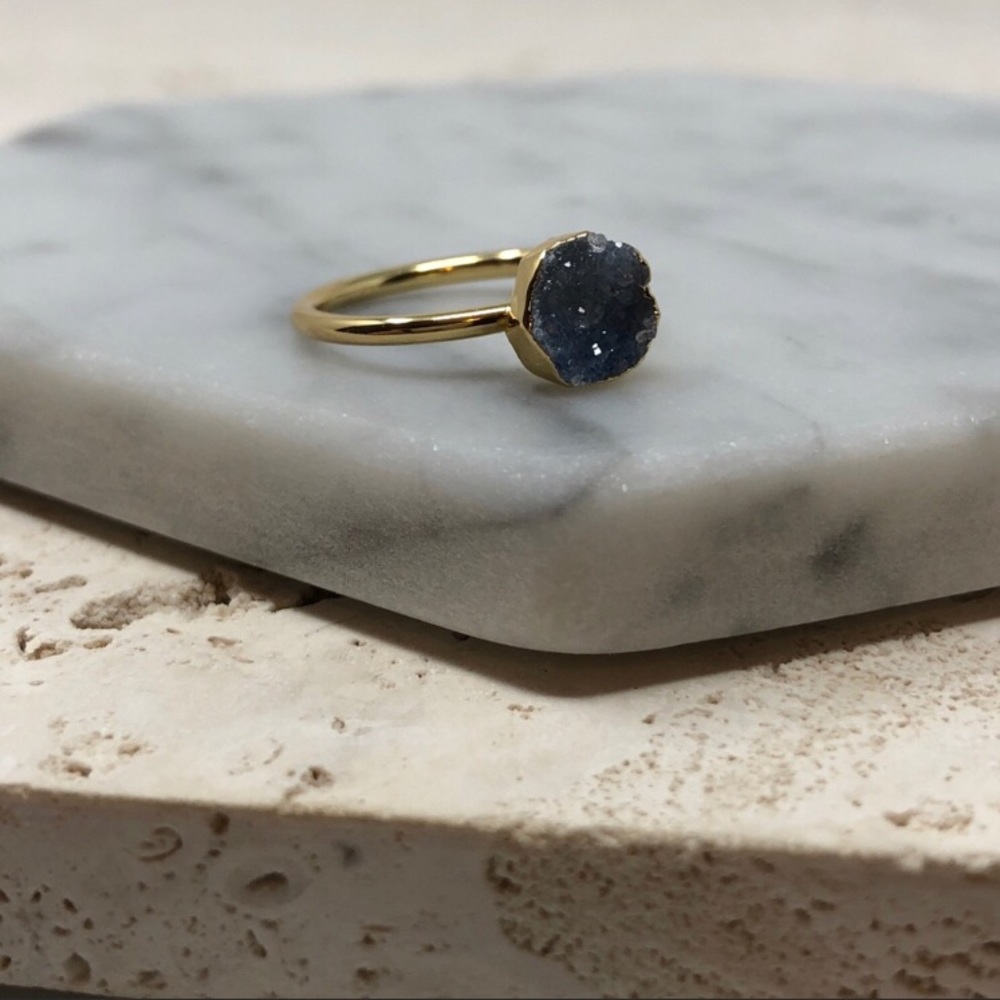 Gold Boho Raw Crystal Rings